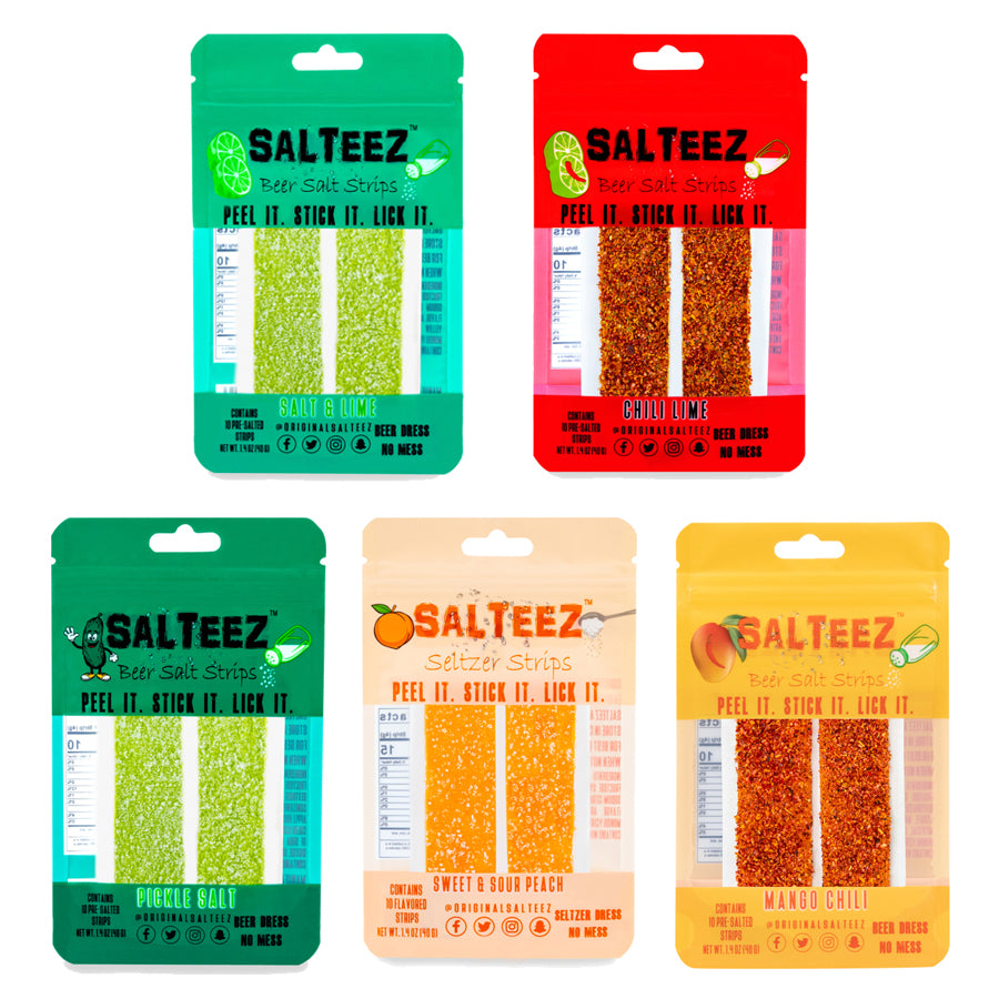 Salteez Beer Salt Strips - Salt & Lime Flavor - 5 Packs