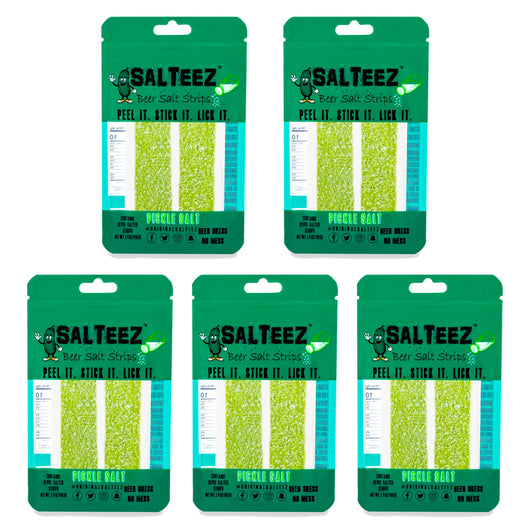 Salteez Beer Salt Strips - Pickle Salt - 5 Packs - 50 Total Strips! - FREE SHIPPING!